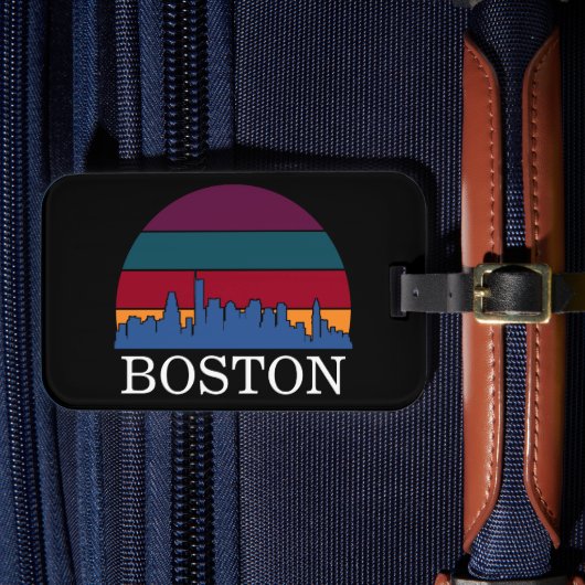 Boston Massachusetts Cityscape Bagagelabel (Voorkant Insitu 4)