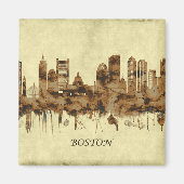 Boston Massachusetts Cityscape Magneet (Voorkant)