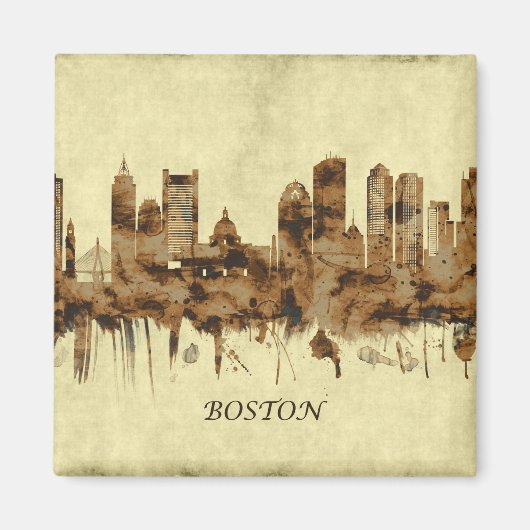 Boston Massachusetts Cityscape Magneet (Voorkant)