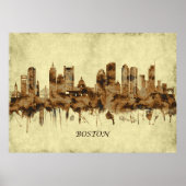 Boston Massachusetts Cityscape Poster (Voorkant)