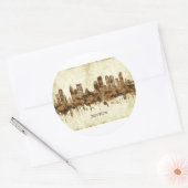 Boston Massachusetts Cityscape Ronde Sticker (Envelop)