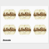Boston Massachusetts Cityscape Ronde Sticker (Vel)
