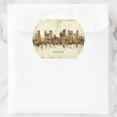 Boston Massachusetts Cityscape Ronde Sticker (Tas)