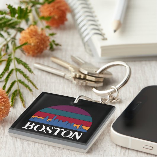 Boston Massachusetts  Cityscape Sleutelhanger (Voorkant Rechts)