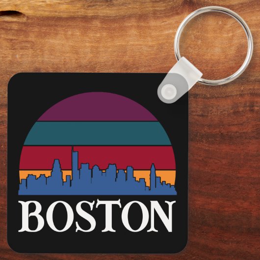 Boston Massachusetts  Cityscape Sleutelhanger (Achterkant)
