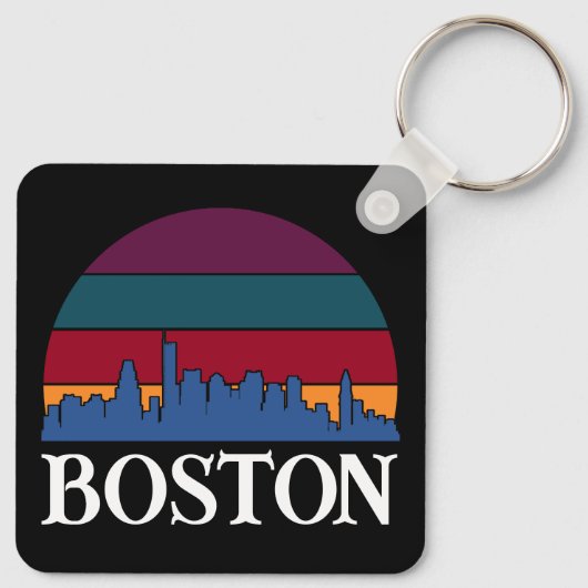 Boston Massachusetts  Cityscape Sleutelhanger (Achterkant)