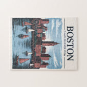  Boston Massachusetts Cityscape & Zeilboten Legpuzzel (Horizontaal)