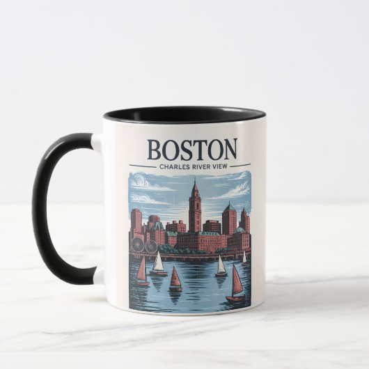  Boston Massachusetts Cityscape & Zeilboten Mok (Links)