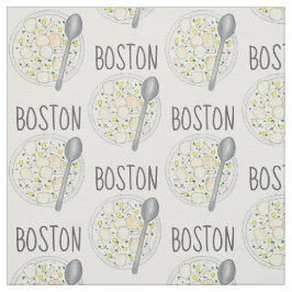 BOSTON Massachusetts Clam Chowder Foodie Soup MA Stof