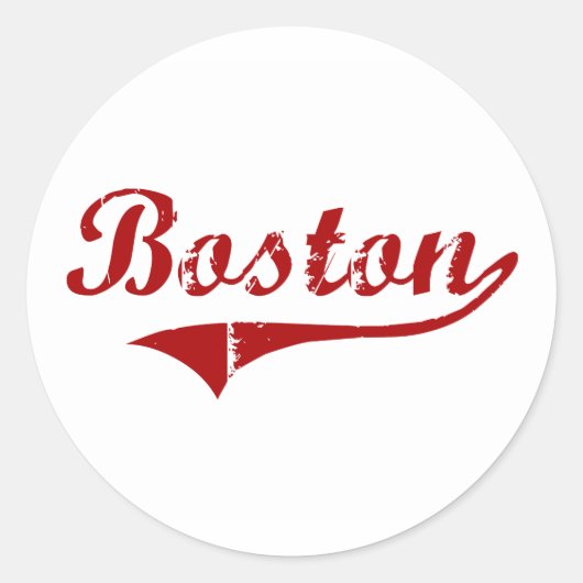 Boston Massachusetts Classic Design Ronde Sticker (Voorkant)