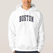 Boston Massachusetts  College Style Hoodie (Voorkant)