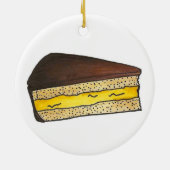 Boston Massachusetts Cream Pie Slice Dessert Keramisch Ornament (Achterkant)
