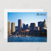 Boston Massachusetts Downtown City Skyline Briefkaart (Voorkant / Achterkant)