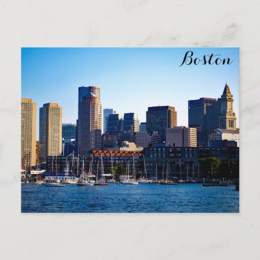 Boston Massachusetts Downtown City Skyline Briefkaart (Voorkant)