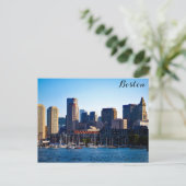 Boston Massachusetts Downtown City Skyline Briefkaart (Staand voorkant)