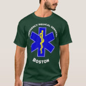 Boston Massachusetts EMS Paramedic EMT Uniform T-shirt (Voorkant)