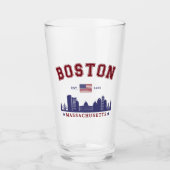 Boston Massachusetts Est. 1630 Travel Glas (Voorkant)