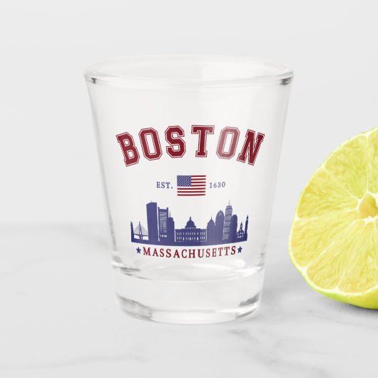 Boston Massachusetts Est. 1630 Travel Shot Glas (Voorkant)