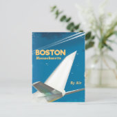 Boston Massachusetts  flight poster Briefkaart (Staand voorkant)