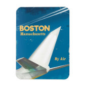Boston Massachusetts  flight poster Magneet (Verticaal)
