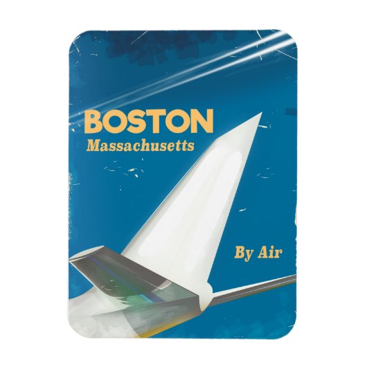 Boston Massachusetts  flight poster Magneet (Verticaal)