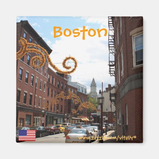 Boston Massachusetts fotografie magneet (Voorkant)