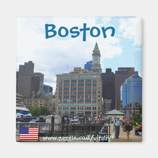 Boston Massachusetts fotografie magneet (Voorkant)