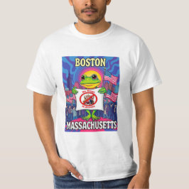 Boston Massachusetts Frog No Kings in America T-shirt