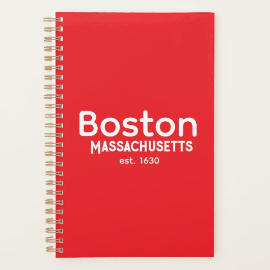 Boston, Massachusetts gesticht in 1630 Planner  (Voorkant)
