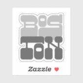 Boston Massachusetts Gray Bubble Letter Sticker (Vel)