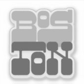 Boston Massachusetts Gray Bubble Letter Sticker (Voorkant)