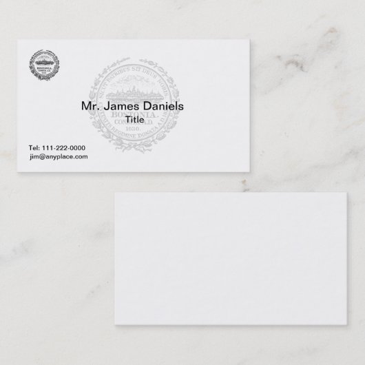 Boston Massachusetts Great Seal Visitekaartje (Voorkant / Achterkant)