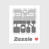 Boston Massachusetts Grijze Bubble Letter Sticker (Vel)