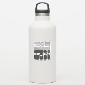 Boston Massachusetts Grijze Bubble Letter Sticker