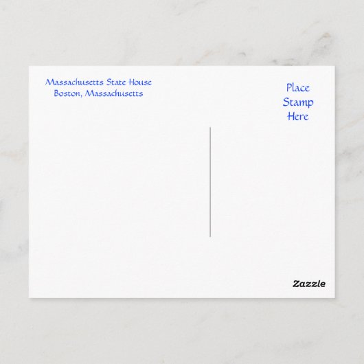 Boston Massachusetts, Harbour & Skyline Briefkaart (Achterkant)