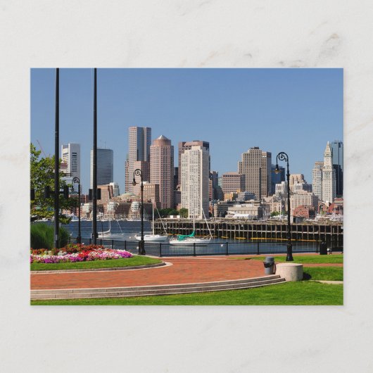 Boston Massachusetts, Harbour & Skyline Briefkaart (Voorkant)