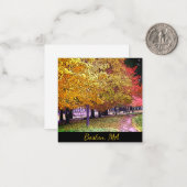 Boston, Massachusetts Herfst Foliage Comic Art 053 Notitiekaartje (Voorkant / Achterkant in situ)