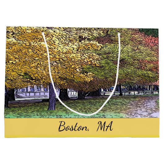 Boston, Massachusetts Herfst Foliage Groot Cadeauzakje (Achterkant)