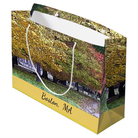 Boston, Massachusetts Herfst Foliage Groot Cadeauzakje (Achterkant Gekanteld)