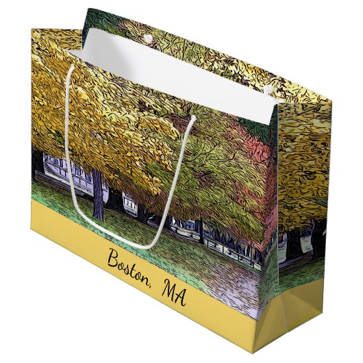 Boston, Massachusetts Herfst Foliage Groot Cadeauzakje (Voorkant Gekanteld)