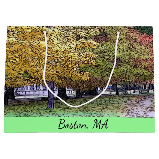 Boston, Massachusetts Herfst Foliage Groot Cadeauzakje (Voorkant)