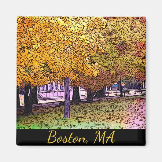 Boston, Massachusetts Herfst Foliage Magneet (Voorkant)