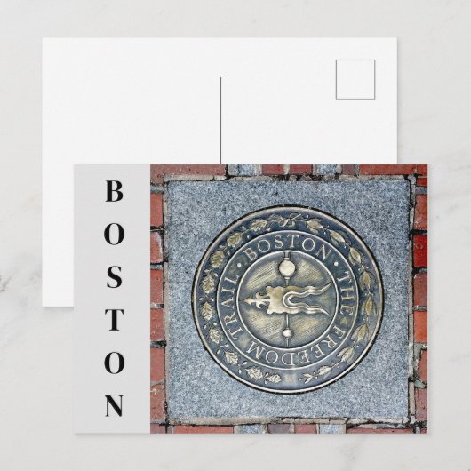 Boston Massachusetts Historic Freedom Trail Marker Briefkaart (Voorkant / Achterkant)