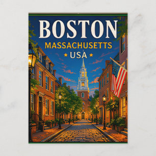 🍁 Boston Massachusetts Historisch Bezoek 🍁 Briefkaart