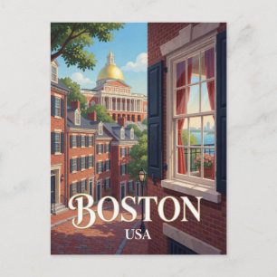 Boston Massachusetts Historische Baksteen Reizen Briefkaart