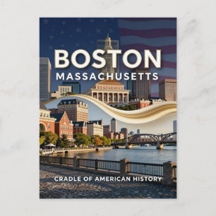 Boston Massachusetts Historische Haven Reis Briefkaart