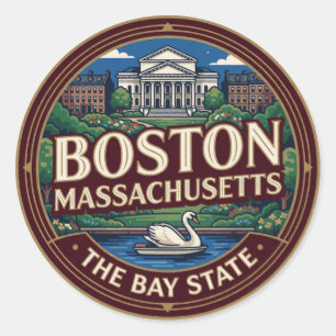 Boston Massachusetts Hoofdstad New England Reizen Ronde Sticker