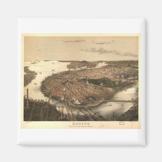 Boston, Massachusetts in 1877 Magneet (Voorkant)