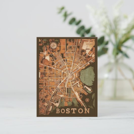  Boston Massachusetts kaart, Boston kaart (Staand voorkant)