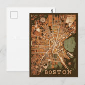  Boston Massachusetts kaart, Boston kaart (Voorkant / Achterkant)